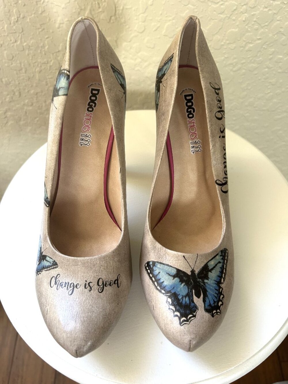 NWOT Dogo "Change is Good" Butterfly Pumps